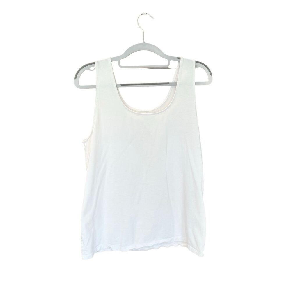 Ann Taylor Factory White Cotton Tank Top XL